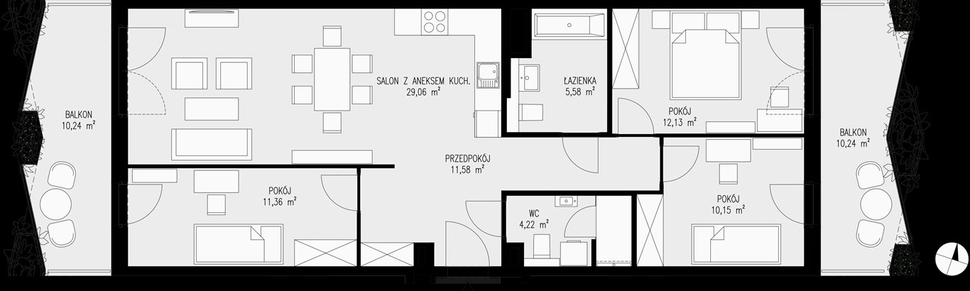 mieszkanie na sprzedaż 84m2 mieszkanie Katowice, Bogucice - Dąbrówka Mała, Wiertnicza 32