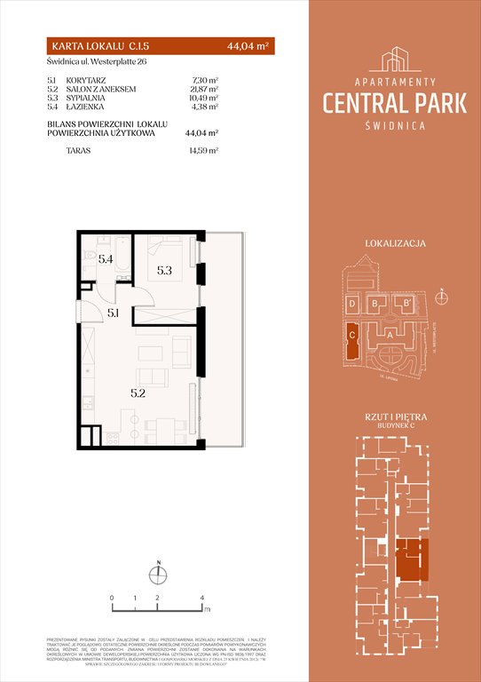 Nowe mieszkanie dwupokojowe Apartamenty Central Park Świdnica Świdnica, Lipowa 14  44m2 Foto 1