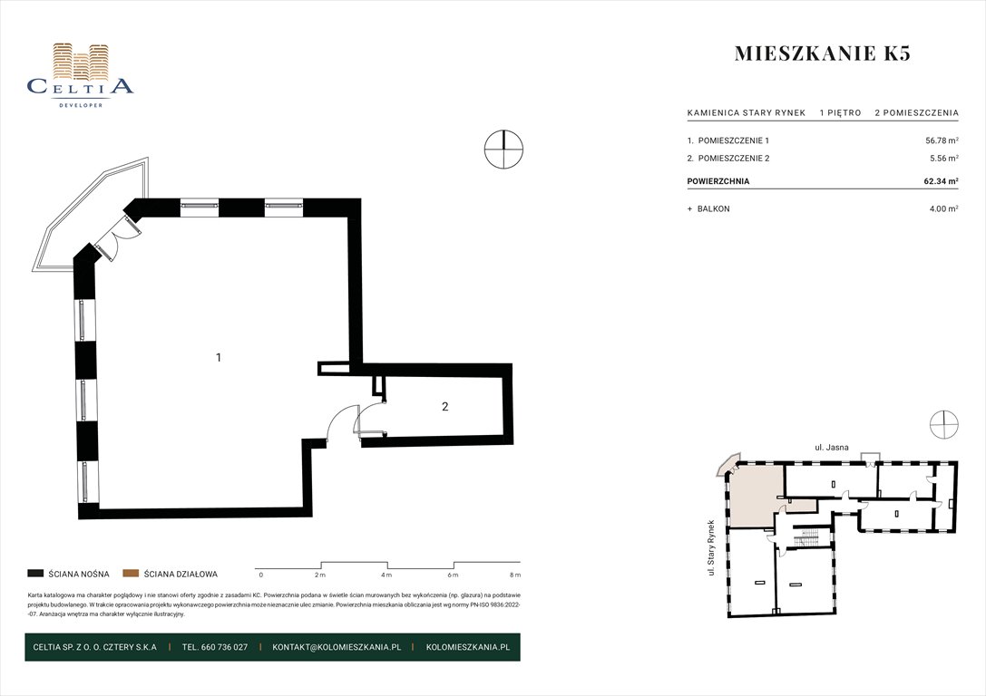 Nowe mieszkanie dwupokojowe Kamienica Stary Rynek Koło, Stary Rynek 26  62m2 Foto 1