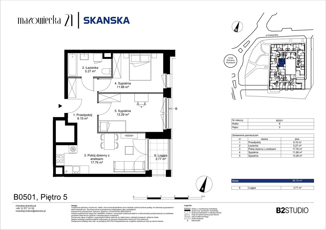 Nowe mieszkanie trzypokojowe Mazowiecka 21 Kraków, Krowodrza, ul. Mazowiecka 21  56m2 Foto 1