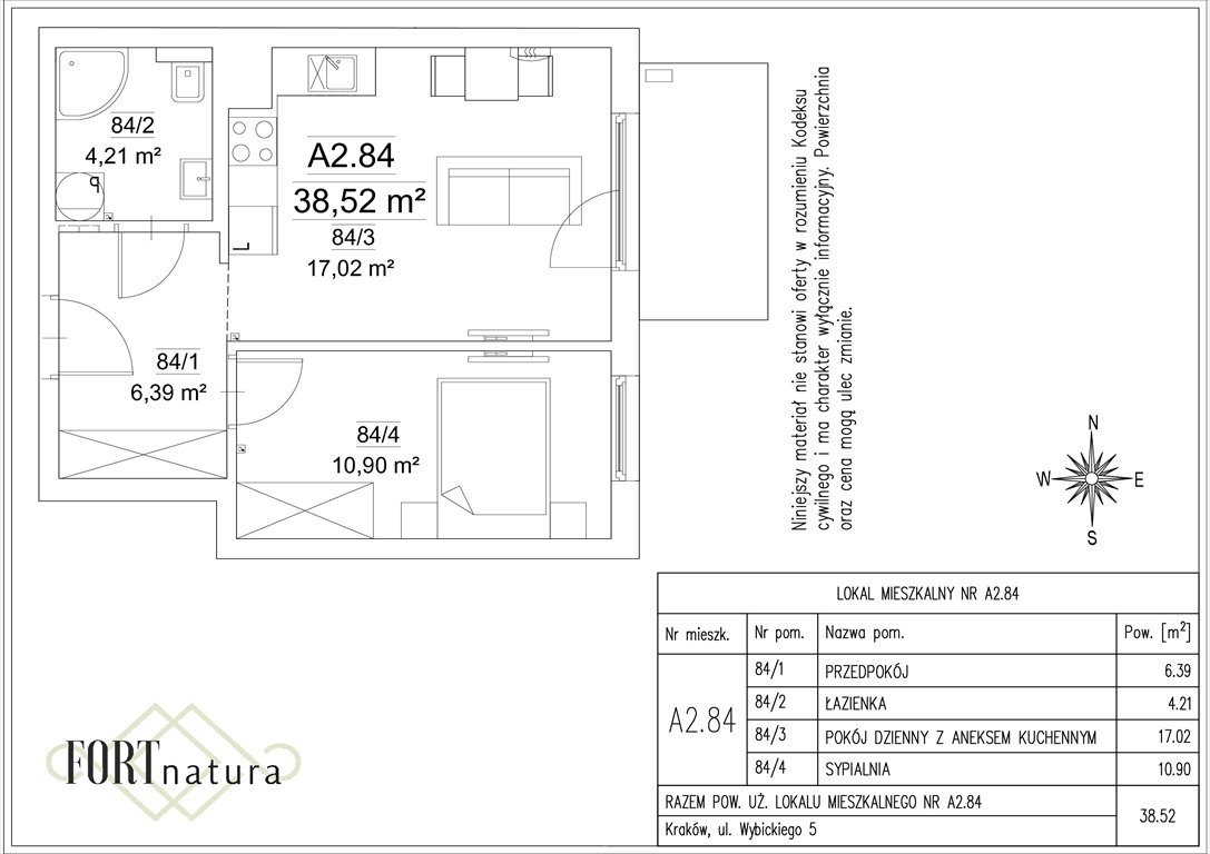 Nowe mieszkanie dwupokojowe FORT NATURA Kraków, Krowodrza, Wybickiego 5  39m2 Foto 1