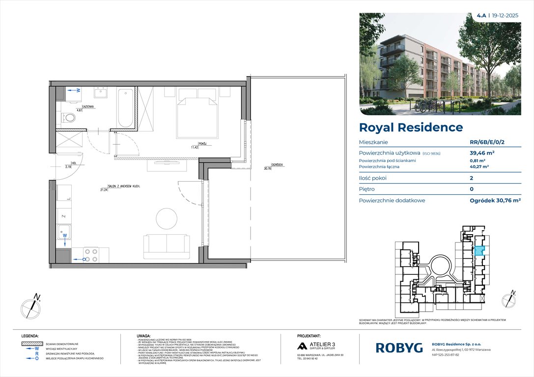 Nowe mieszkanie dwupokojowe Royal Residence Warszawa, Wilanów, Sarmacka  39m2 Foto 1