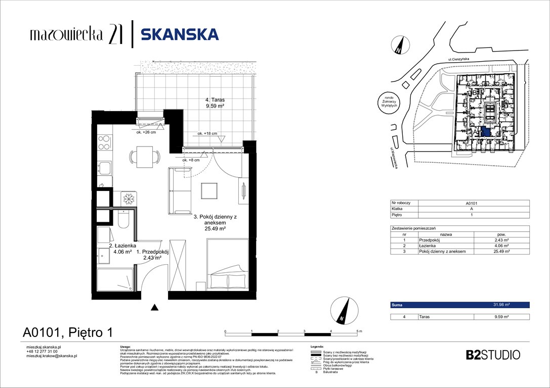 Nowa kawalerka Mazowiecka 21 Kraków, Krowodrza, ul. Mazowiecka 21  32m2 Foto 1