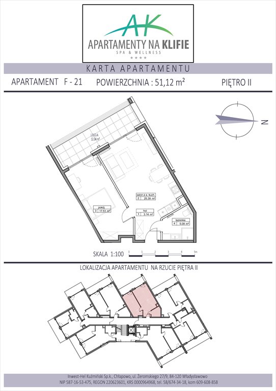 Nowe mieszkanie dwupokojowe Apartamenty na Klifie Władysławowo, Żeromskiego 27  51m2 Foto 1