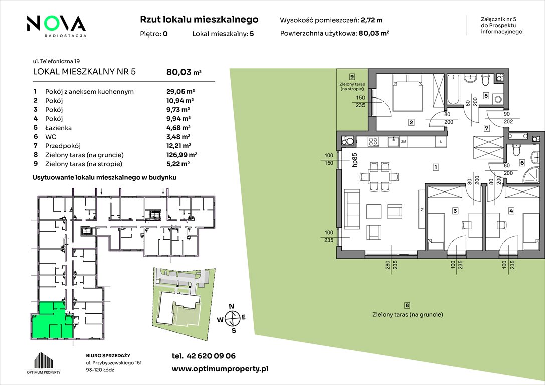 Nowe mieszkanie czteropokojowe  NOVA RADIOSTACJA  Łódź, Śródmieście, ul. Telefoniczna 19  80m2 Foto 1