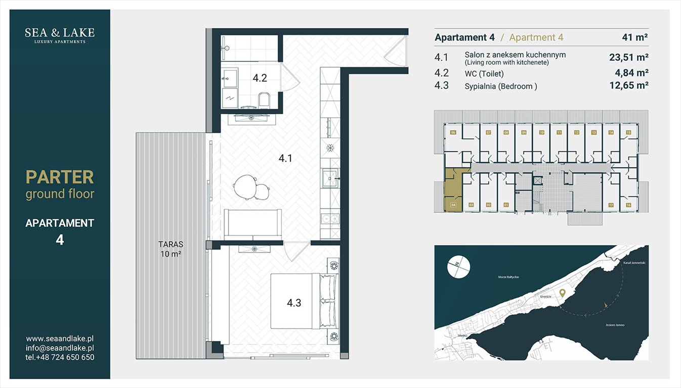 Nowe mieszkanie dwupokojowe Sea & Lake Apartamenty Mielno Molo Mielno, Unieście, Mielno Molo, Sosnowy Las 15  41m2 Foto 1