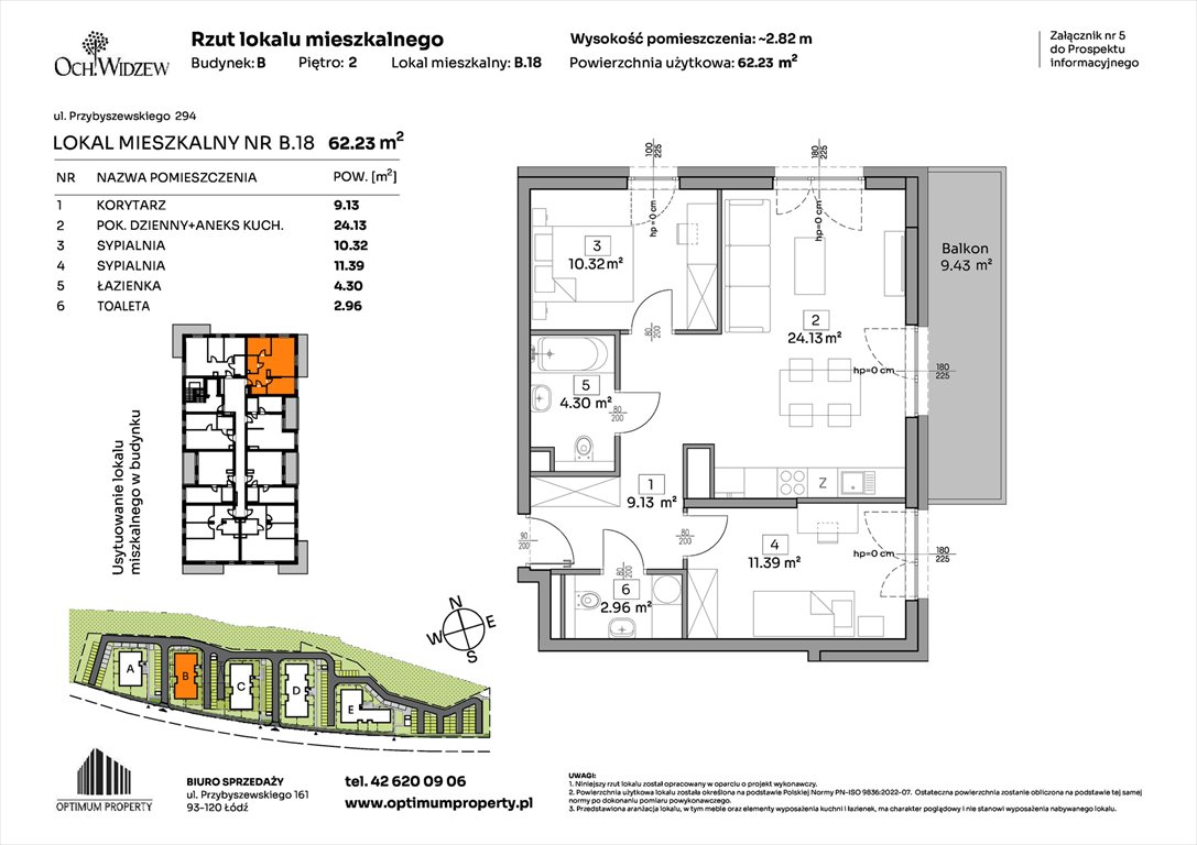Nowe mieszkanie trzypokojowe OchWidzew Łódź, Widzew, Przybyszewskiego 292-300  62m2 Foto 1