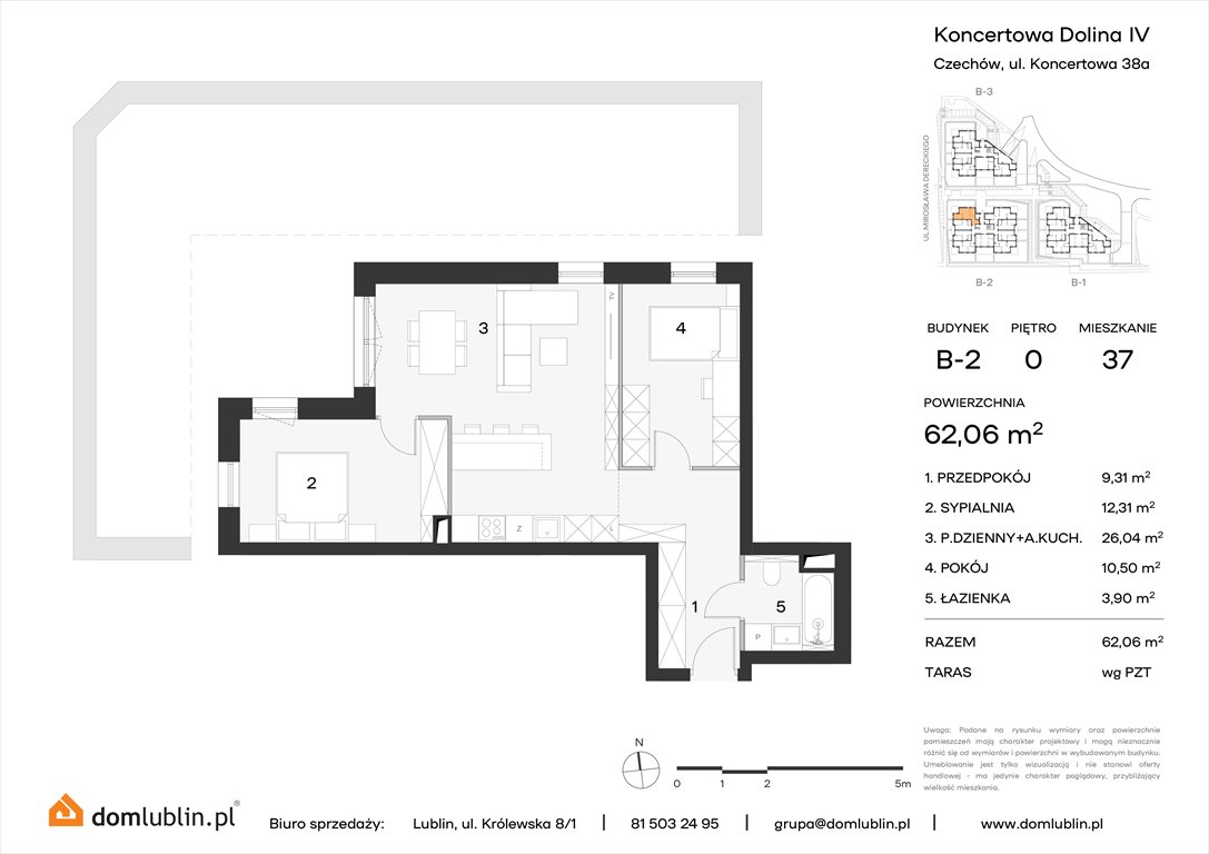 Nowe mieszkanie czteropokojowe  Koncertowa Dolina Lublin, Choiny, Koncertowa  62m2 Foto 1