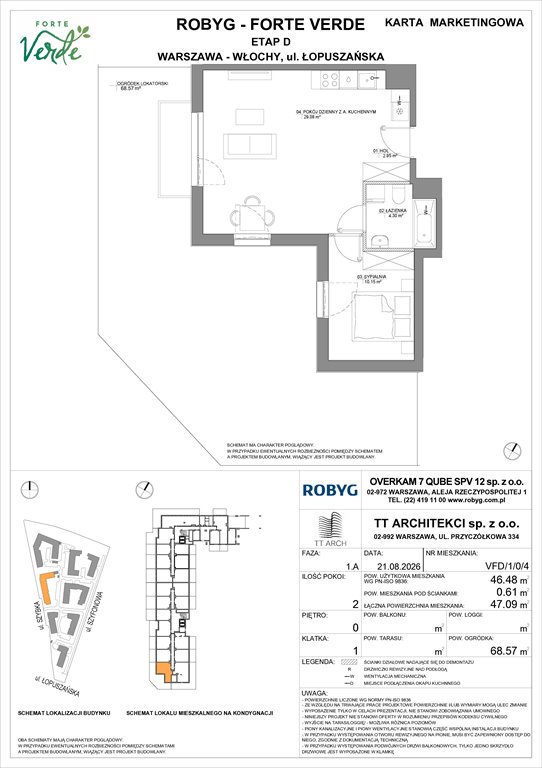Nowe mieszkanie dwupokojowe Forte Verde Warszawa, Włochy, Łopuszańska 28  46m2 Foto 1
