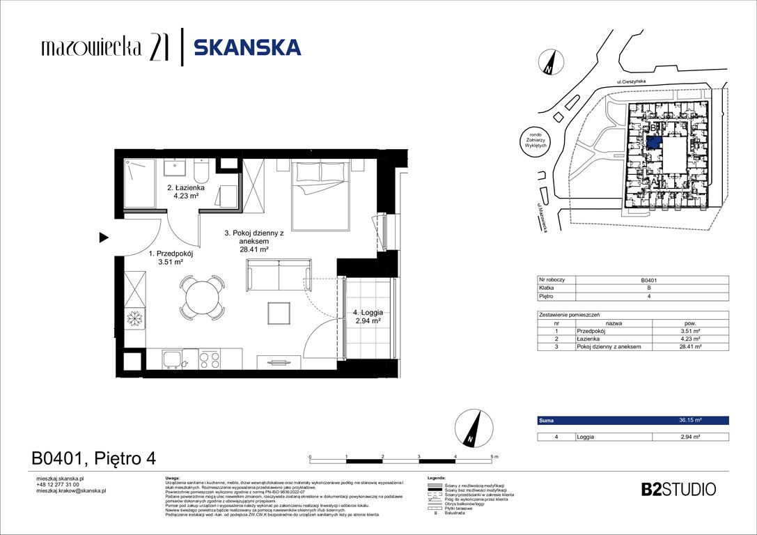 Nowa kawalerka Mazowiecka 21 Kraków, Krowodrza, ul. Mazowiecka 21  36m2 Foto 1