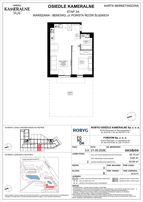 Nowe mieszkanie dwupokojowe Osiedle Kameralne etap 7 Warszawa, Powstańców Śląskich  42m2 Foto 1