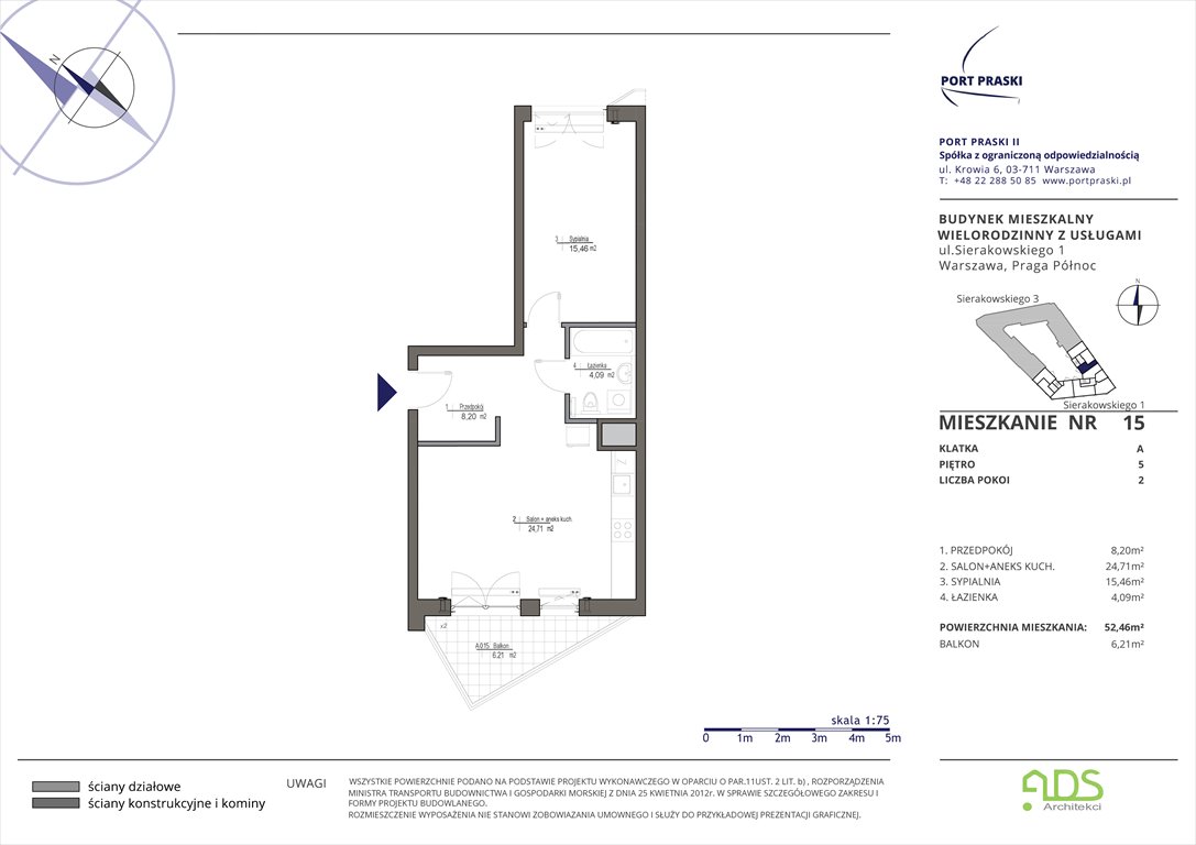 Nowe mieszkanie dwupokojowe Sierakowskiego 1 i 3 Warszawa, Praga Północ, Sierakowskiego 1-3  52m2 Foto 1