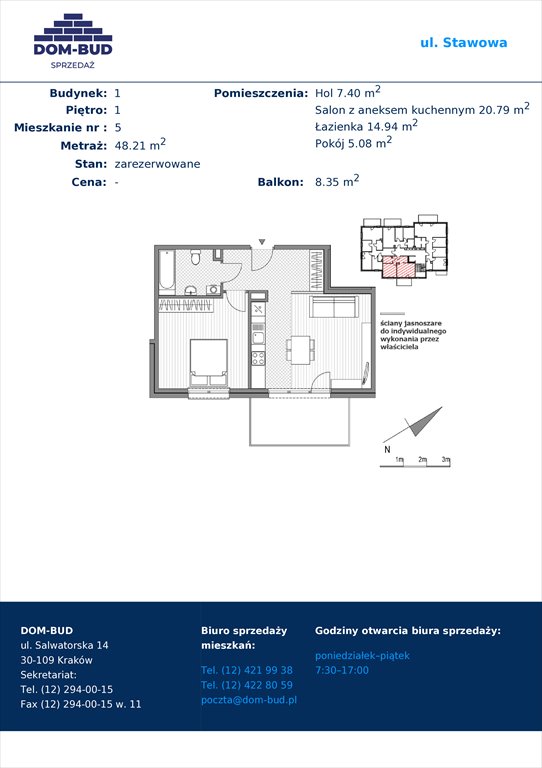 Nowe mieszkanie dwupokojowe Stawowa Kraków, Bronowice Wielkie, Stawowa  48m2 Foto 1