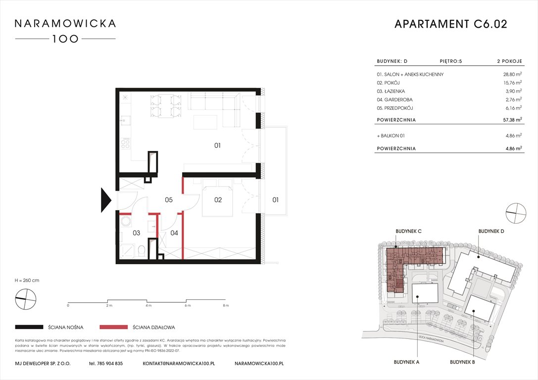 Nowe mieszkanie dwupokojowe NARAMOWICKA 100 Poznań, Winogrady, Naramowicka 100  57m2 Foto 1