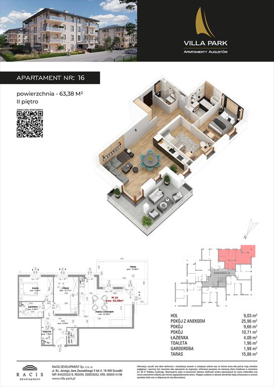 Nowe mieszkanie Villa Park - Bud D Augustów, Wypoczynkowa  63m2 Foto 1