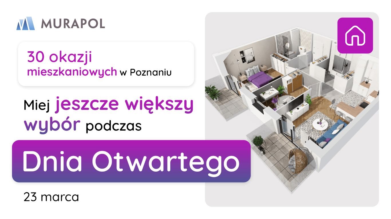 Nowe mieszkanie czteropokojowe  Murapol Zielony Żurawiniec Poznań, ul. Sielawy  60m2 Foto 1