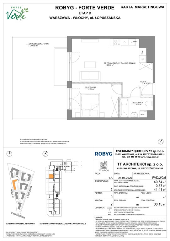 Nowe mieszkanie dwupokojowe Forte Verde Warszawa, Włochy, Łopuszańska 28  41m2 Foto 1