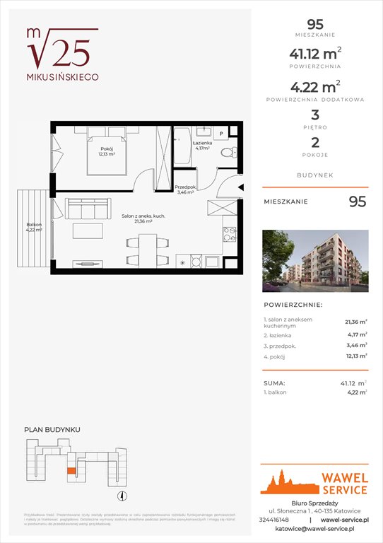 mieszkanie na sprzedaż 41m2 mieszkanie Katowice, Mikusińskiego 25