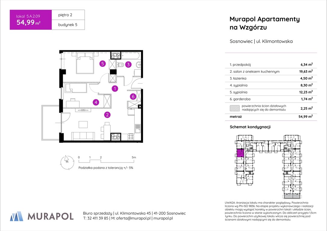 Nowe mieszkanie trzypokojowe Murapol Apartamenty na Wzgórzu Sosnowiec, ul. Klimontowska  55m2 Foto 1