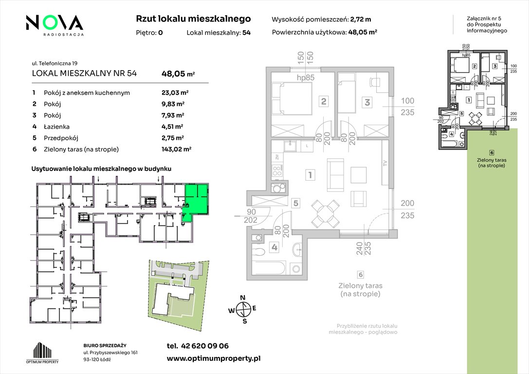 Nowe mieszkanie trzypokojowe NOVA RADIOSTACJA  Łódź, Śródmieście, ul. Telefoniczna 19  48m2 Foto 1