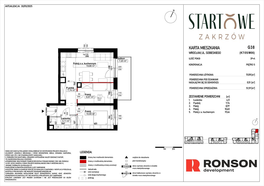 Nowe mieszkanie trzypokojowe Osiedle Startowe Wrocław, Psie Pole, Zatorska, róg Sobieskiego  53m2 Foto 1