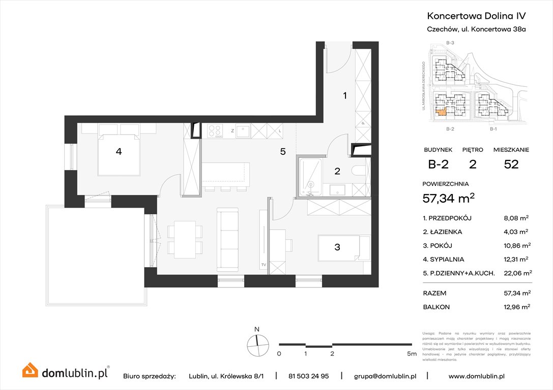 Nowe mieszkanie trzypokojowe Koncertowa Dolina Lublin, Choiny, Koncertowa  57m2 Foto 1