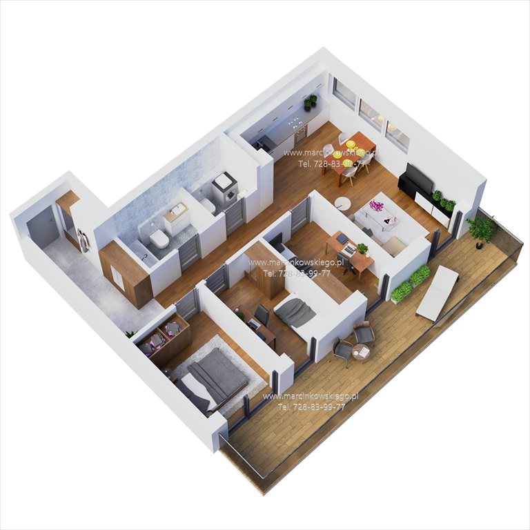 Nowe mieszkanie czteropokojowe  MARCINKOWSKIEGO Katowice, Zawodzie, Marcinkowskiego 11  60m2 Foto 1