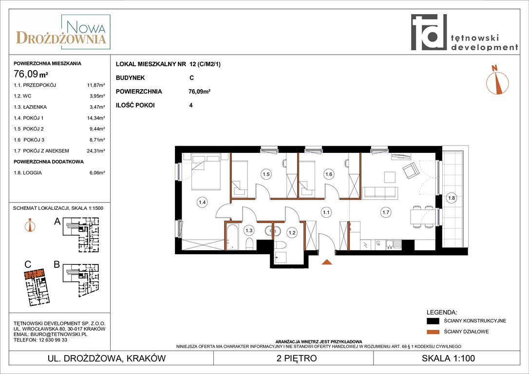 Nowe mieszkanie czteropokojowe  NOWA DROŻDŻOWNIA ETAP II Kraków, Bieżanów, Drożdżowa  76m2 Foto 1