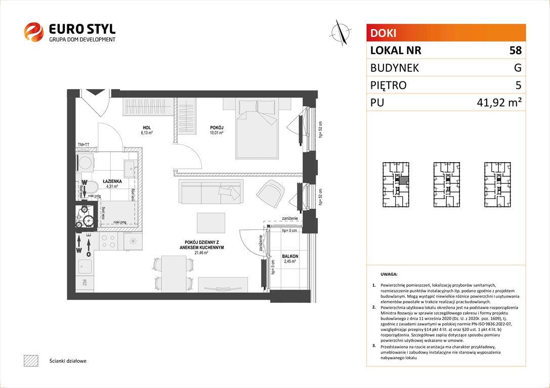 Nowe mieszkanie dwupokojowe DOKI LIVING Gdańsk, Śródmieście, ks. Jerzego Popiełuszki/Rybaki Górne  42m2 Foto 1