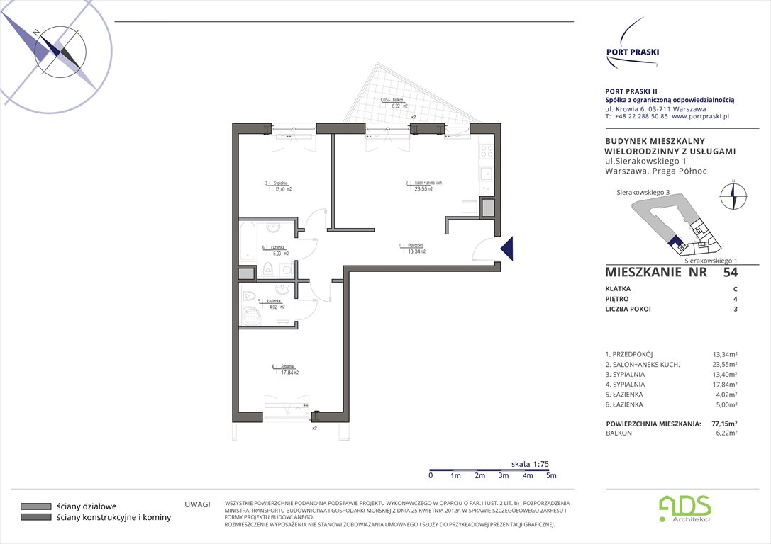 Nowe mieszkanie trzypokojowe Sierakowskiego 1 i 3 Warszawa, Praga - Północ, Sierakowskiego 1-3  77m2 Foto 1