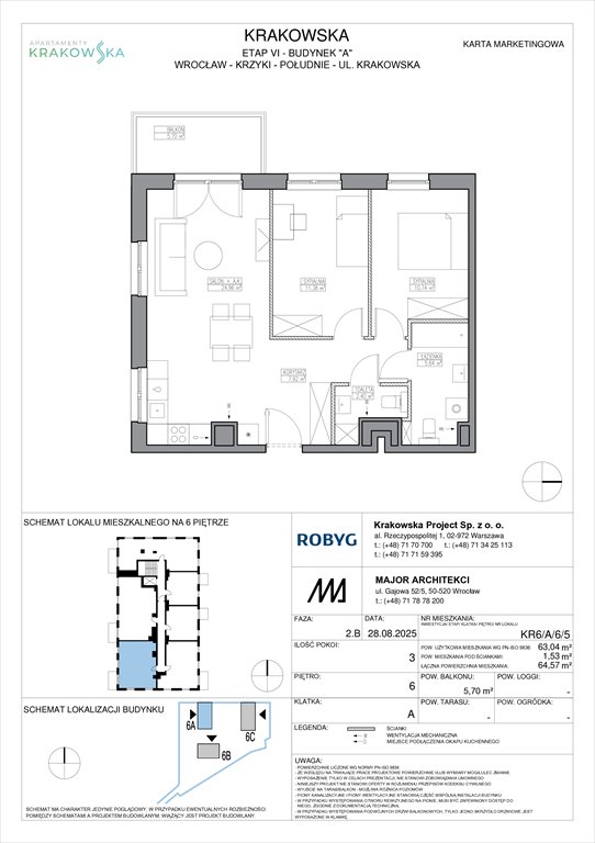 Nowe mieszkanie trzypokojowe Apartamenty Krakowska Wrocław, Krzyki, Krakowska 112  63m2 Foto 1