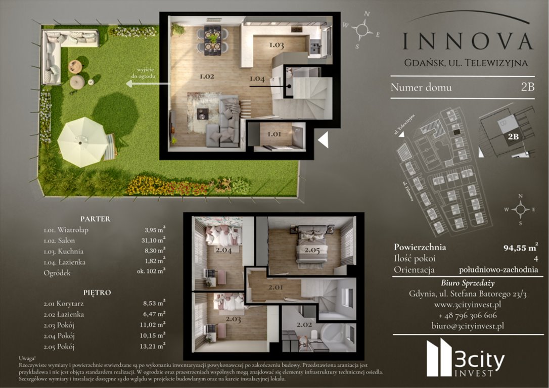 Nowe mieszkanie czteropokojowe  Innova Gdańsk, Matarnia, Telewizyjna 32  95m2 Foto 1