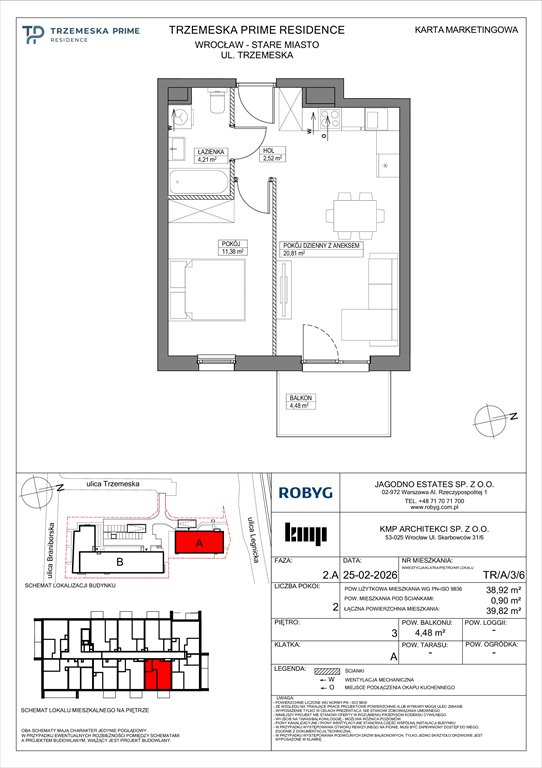 Nowe mieszkanie dwupokojowe Trzemeska Prime Residence Wrocław, Stare Miasto, Trzemeska  39m2 Foto 1
