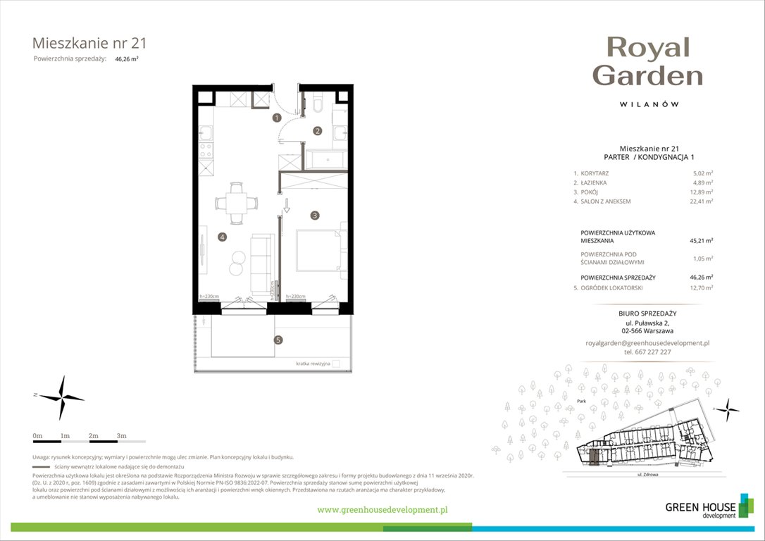 Nowe mieszkanie dwupokojowe Royal Garden Wilanów Warszawa, Wilanów, Zdrowa 2  45m2 Foto 1