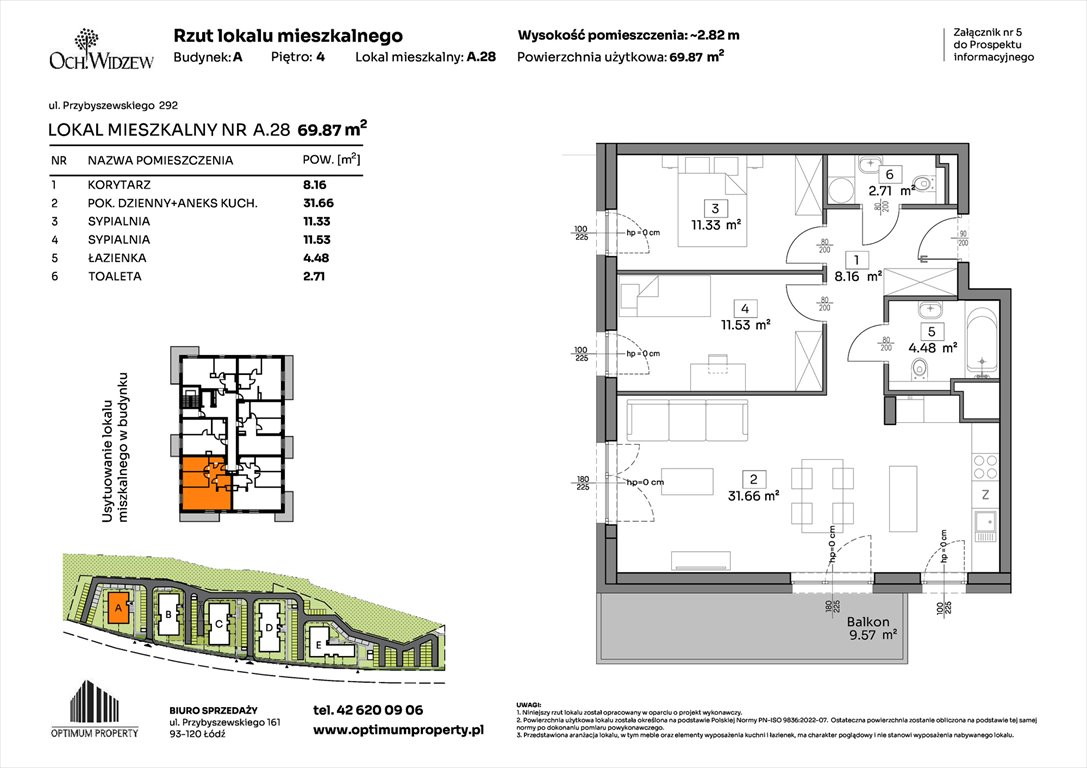 Nowe mieszkanie trzypokojowe OchWidzew Łódź, Widzew, Przybyszewskiego 292-300  70m2 Foto 1