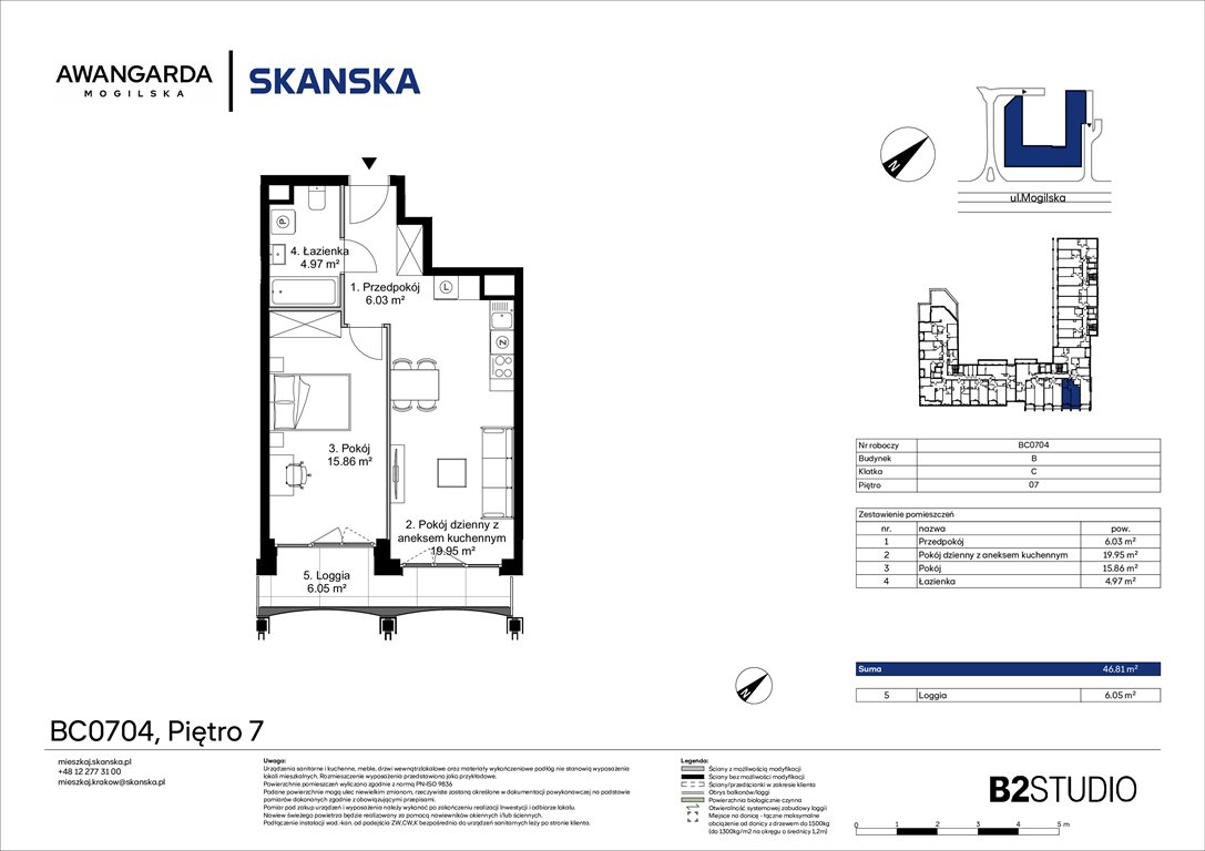 Nowe mieszkanie dwupokojowe Awangarda Mogilska Kraków, Prądnik Czerwony, Mogilska 126  47m2 Foto 1