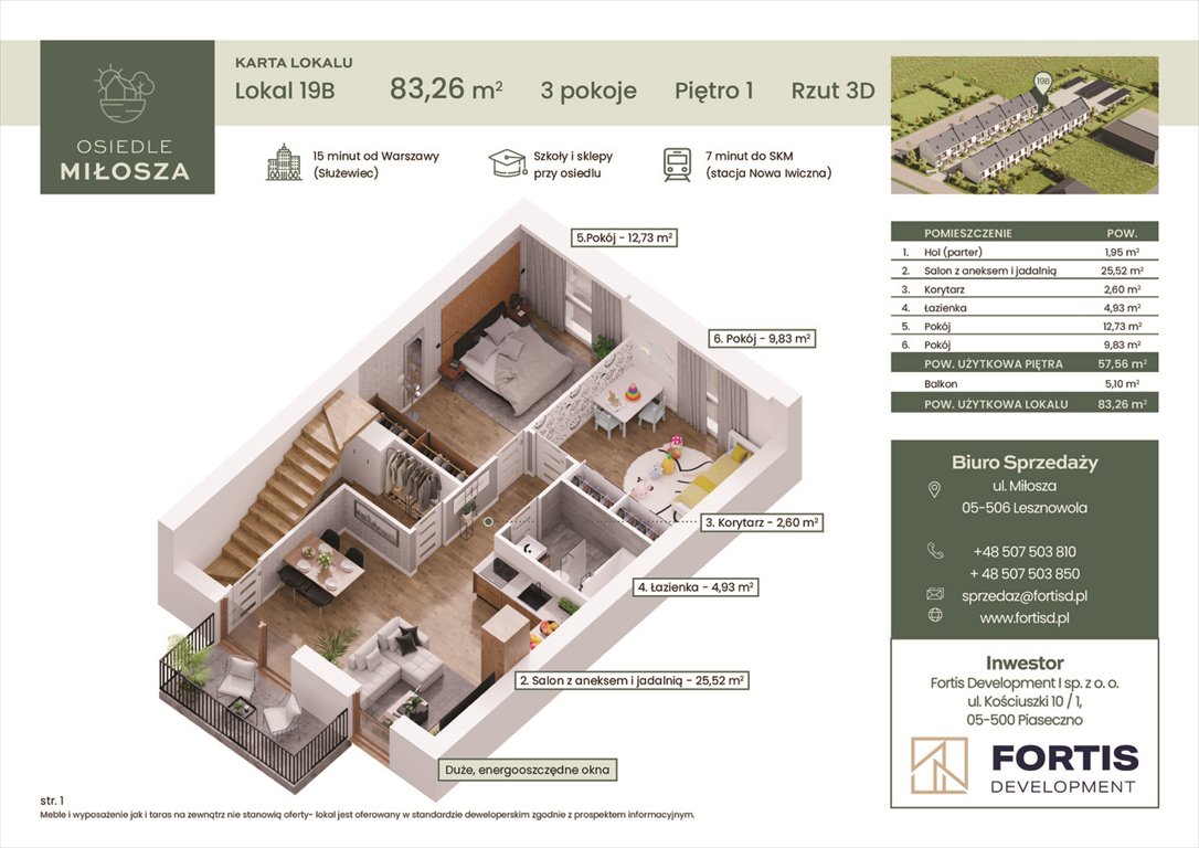 Nowe mieszkanie czteropokojowe  Osiedle Miłosza Lesznowola, Czesława Miłosza 5  83m2 Foto 1
