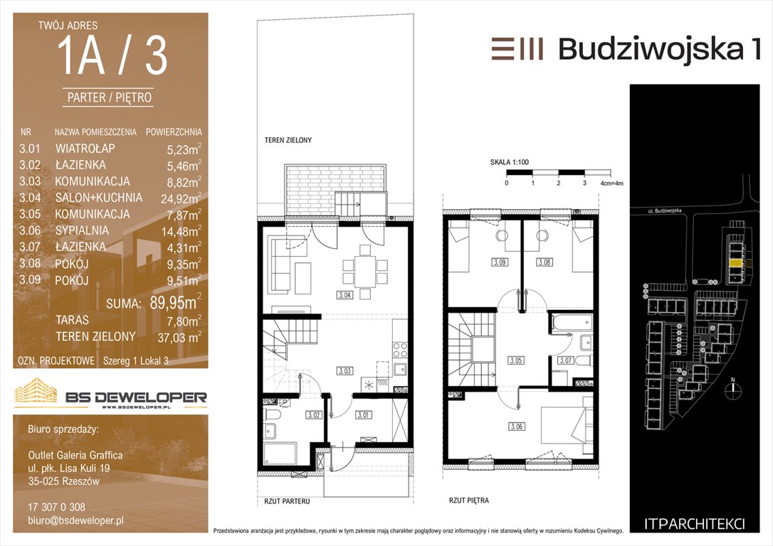 Nowe mieszkanie czteropokojowe  Budziwojska 3 Rzeszów, Budziwojska 3  90m2 Foto 1