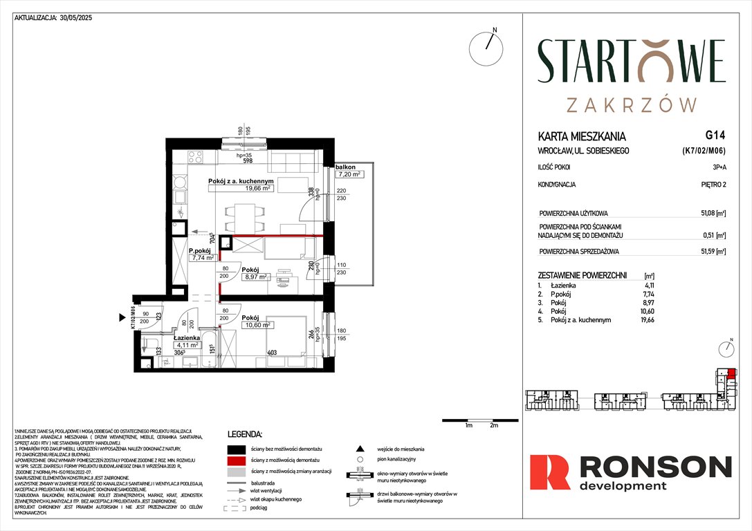 Nowe mieszkanie trzypokojowe Osiedle Startowe Wrocław, Psie Pole, Zatorska, róg Sobieskiego  53m2 Foto 1