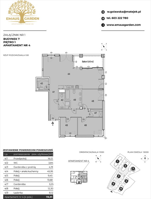 Nowe mieszkanie czteropokojowe  EMAUS GARDEN Kraków, Zwierzyniec, Borowego  35  118m2 Foto 1