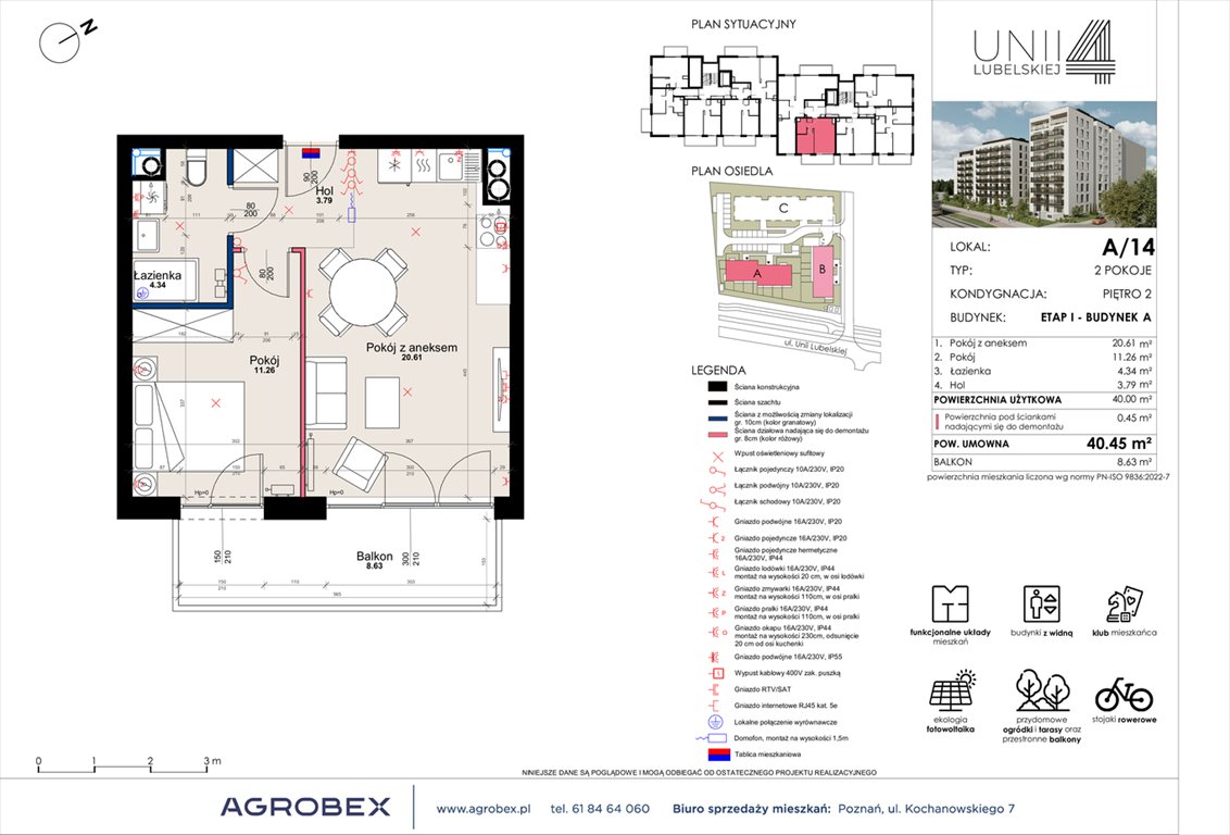 Nowe mieszkanie dwupokojowe Unii Lubelskiej 4 Poznań, Unii Lubelskiej 4  40m2 Foto 1