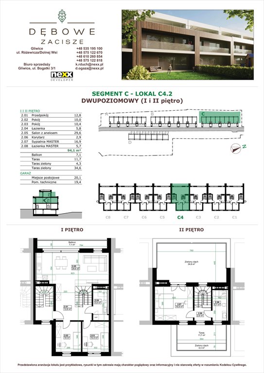 Nowe mieszkanie czteropokojowe  Dębowe Zacisze Gliwice, Dolnej Wsi  94m2 Foto 1