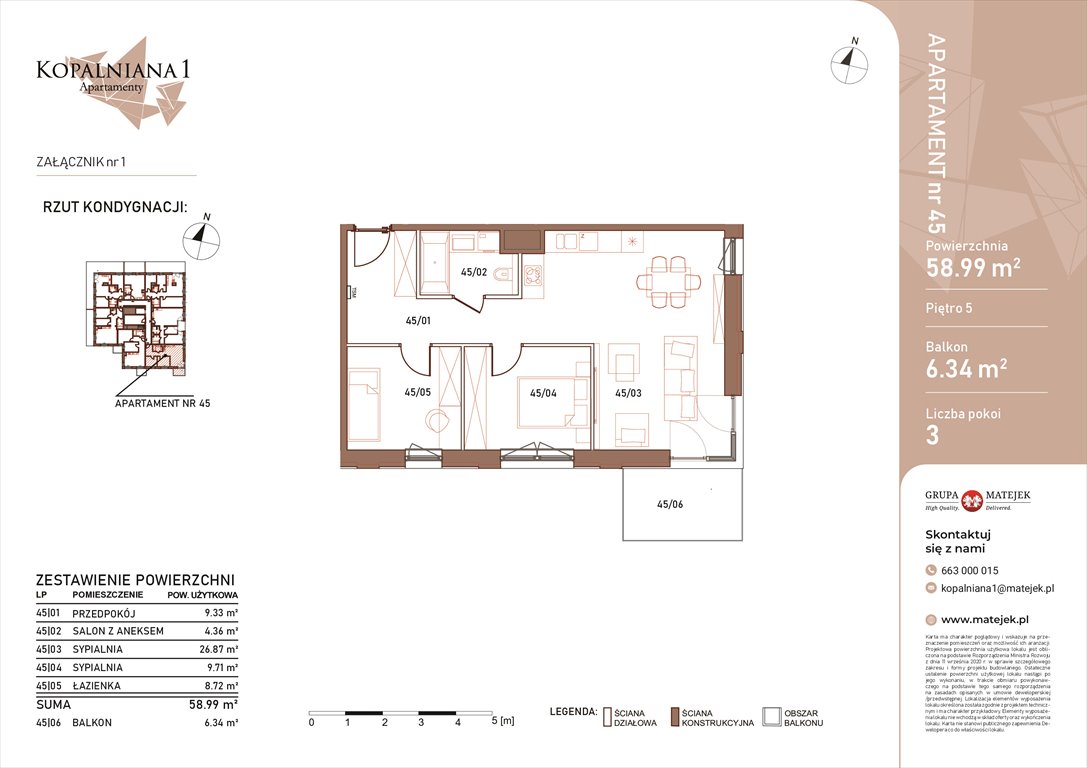 Nowe mieszkanie trzypokojowe KOPALNIANA 1 Katowice, Bogucice, Kopalniana 1  59m2 Foto 1