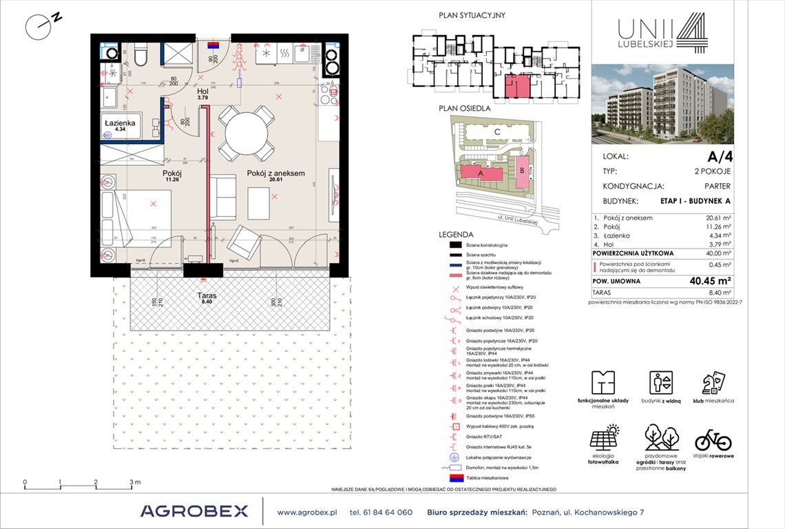 Nowe mieszkanie dwupokojowe Unii Lubelskiej 4 Poznań, Unii Lubelskiej 4  40m2 Foto 1