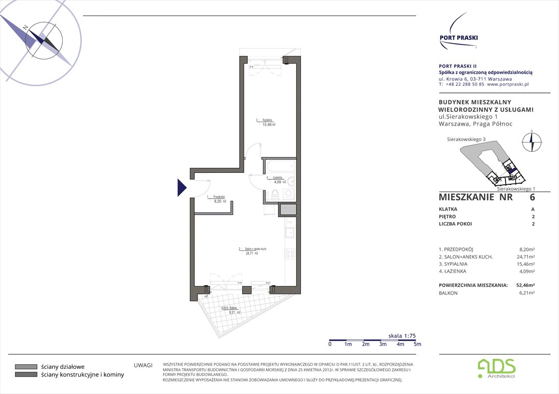 Nowe mieszkanie dwupokojowe Sierakowskiego 1 i 3 Warszawa, Praga Północ, Sierakowskiego 1-3  52m2 Foto 1