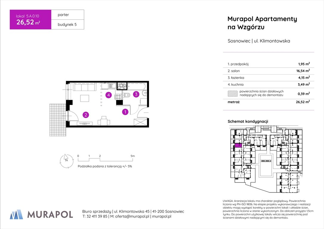 Nowa kawalerka Murapol Apartamenty na Wzgórzu Sosnowiec, ul. Klimontowska  27m2 Foto 1