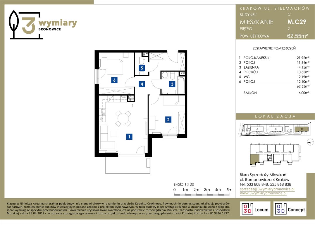 Nowe mieszkanie trzypokojowe 3 Wymiary Bronowice Kraków, Bronowice Wielkie, Stelmachów  63m2 Foto 1