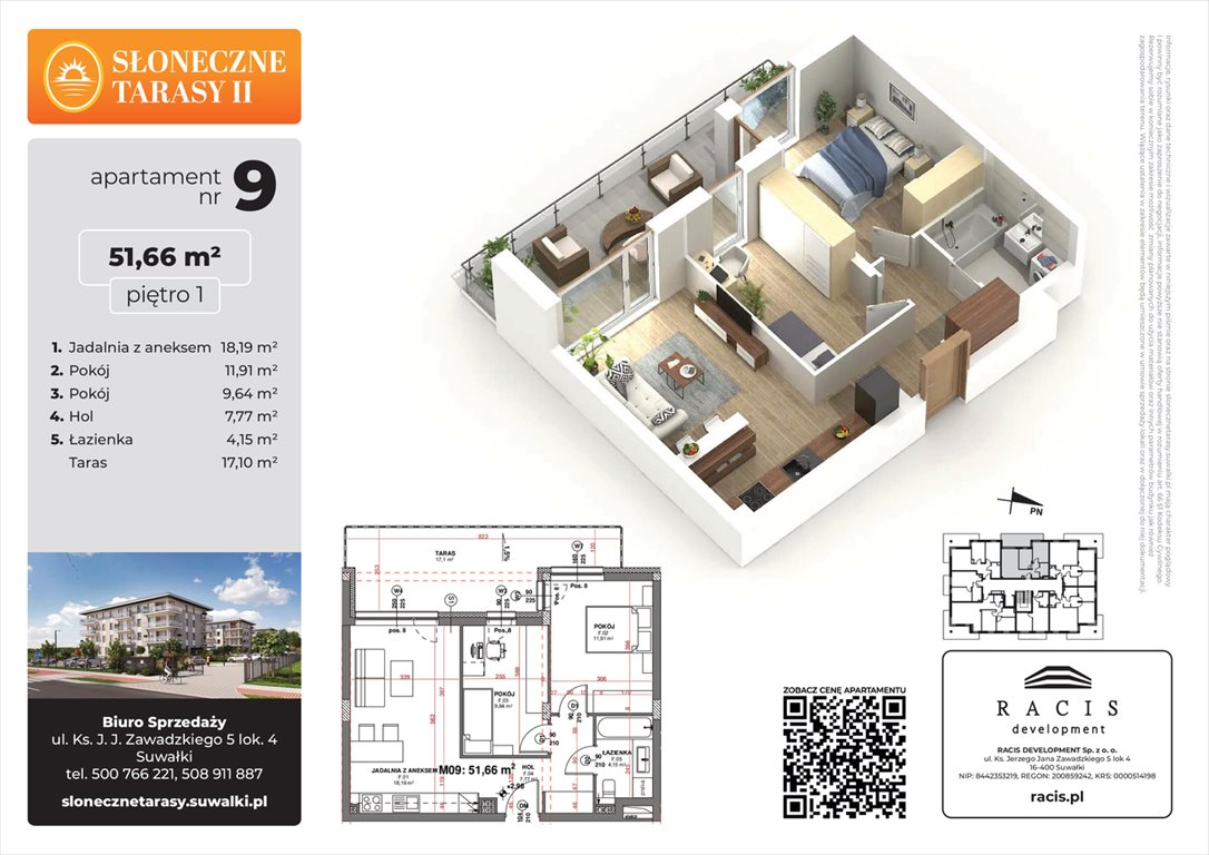 Nowe mieszkanie Słoneczne Tarasy II Suwałki, ul. Sportowa  52m2 Foto 1