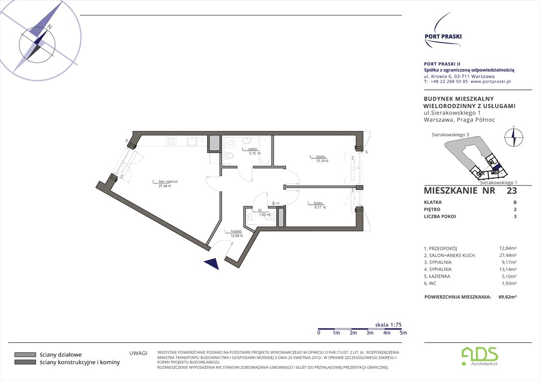 Nowe mieszkanie trzypokojowe Sierakowskiego 1 i 3 Warszawa, Praga Północ, Sierakowskiego 1-3  70m2 Foto 1