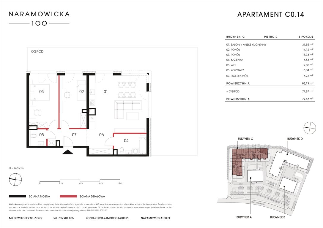 Nowe mieszkanie trzypokojowe NARAMOWICKA 100 Poznań, Winogrady, Naramowicka 100  83m2 Foto 1